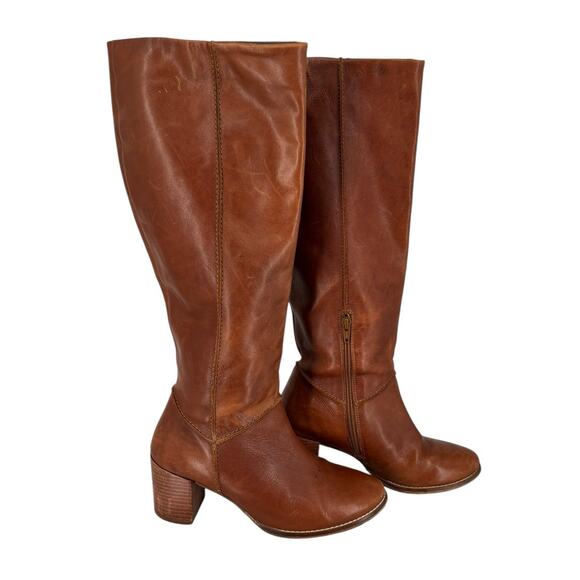 Seychelles Tall Block Heel Boots Western Boho Cognac Southwestern Size 8 - Picture 3 of 16